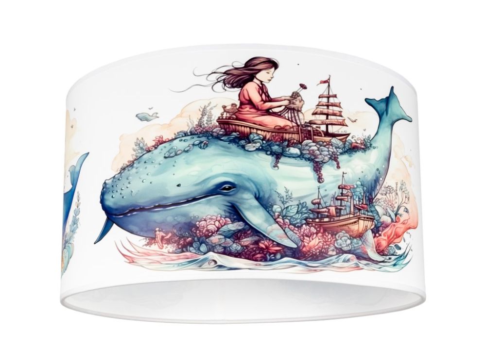 Detské stropné svietidlo (luster) - Dievča a veľryba