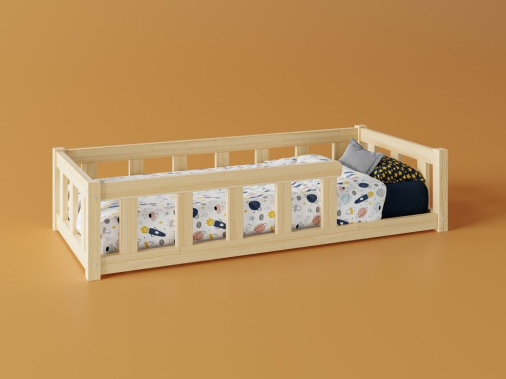 Niski Montessori krevet od punog drva